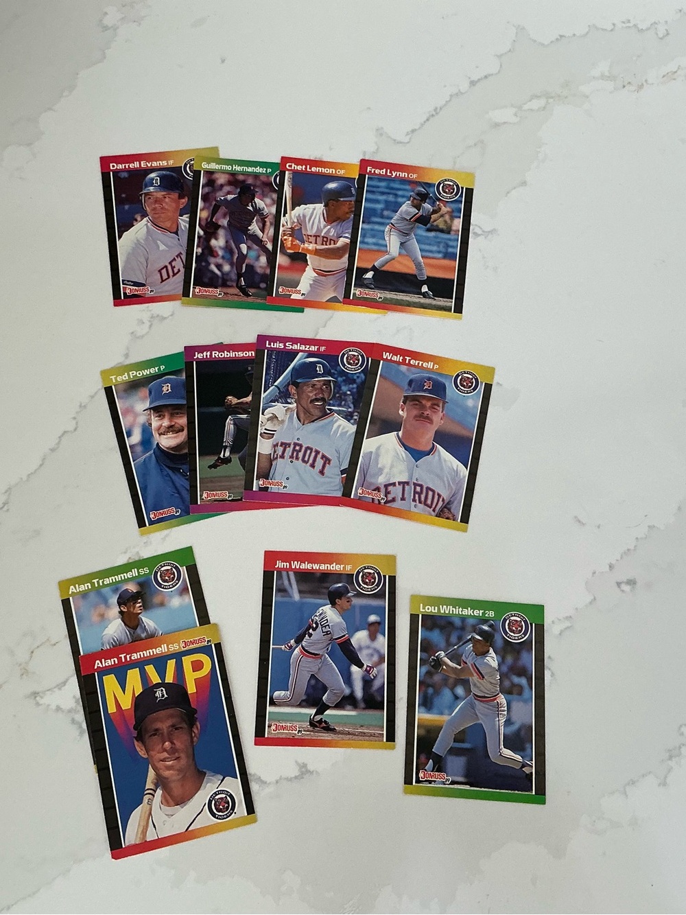 Baseball Trading Cards Detroit Tigers Lot of 12
